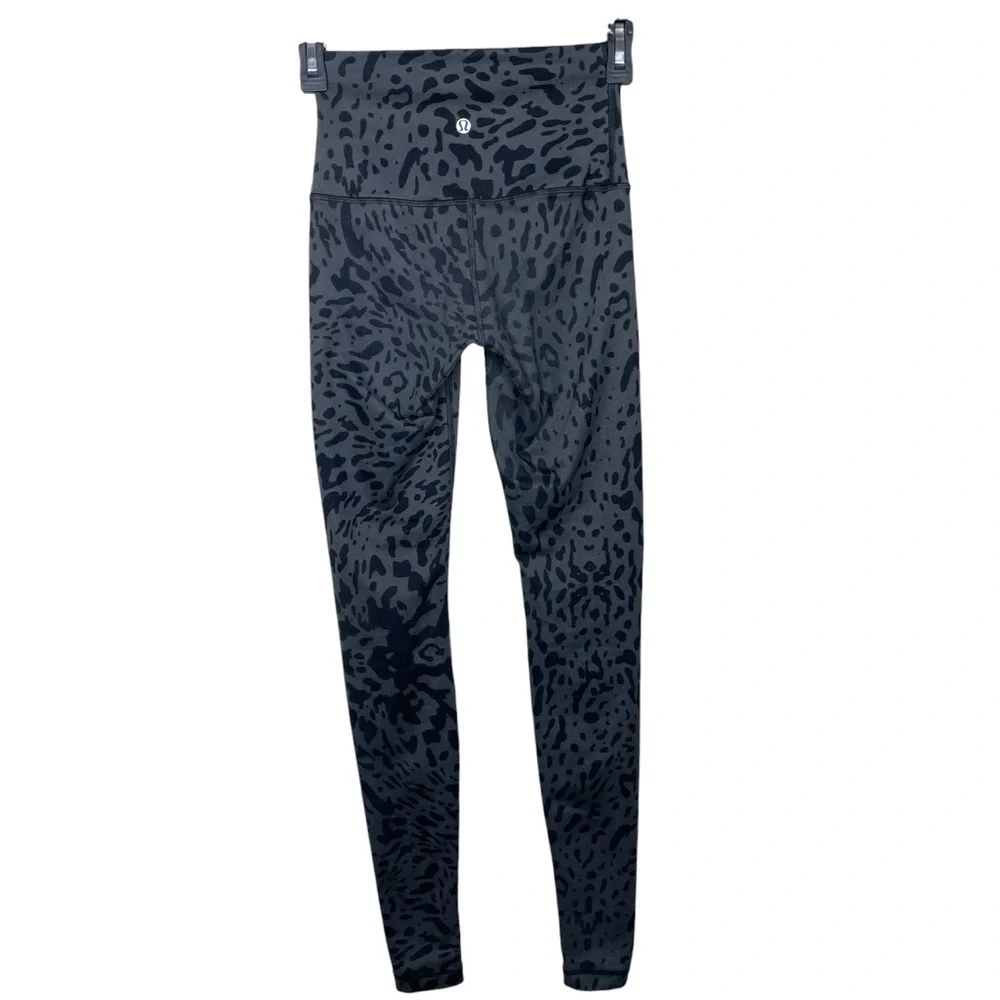 lululemon Wunder Under Pant‎ (Roll Down) Legging Animal Swirl Deep Coal